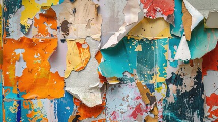 Canvas Print - A close-up shot of peeling paint on a wall, useful for decoration or construction projects