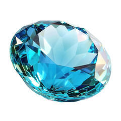 Wall Mural - A sparkling gemstone in vibrant blue on transparent background
