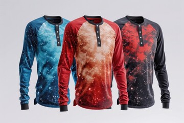 Sticker - Three unique long sleeved shirts in different colors for various occasions