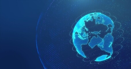 Wall Mural - Digital earth made up of dots. Global network and digital data technology concepts.