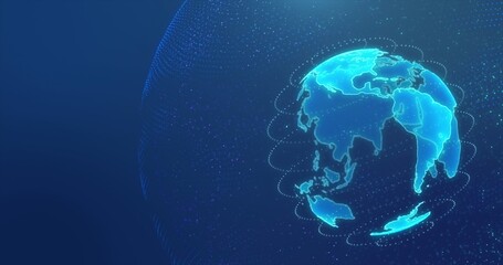 Wall Mural - Digital earth made up of dots. Global network and digital data technology concepts.