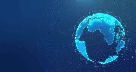 Wall Mural - Digital earth made up of dots. Global network and digital data technology concepts.