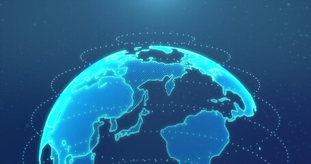 Wall Mural - Digital earth made up of dots. Global network and digital data technology concepts.
