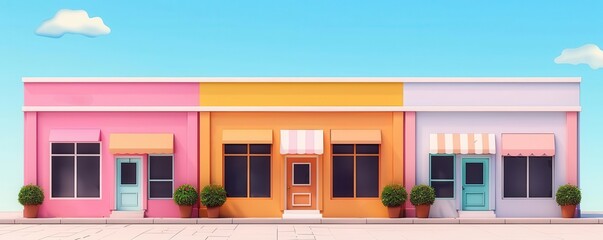 boarded-up businesses, financial ruin, flat design illustration