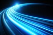 © Temteen - Abstract blue neon speed light effect with a tilted angle on black background, streaks, electric, energy, speed, vibrant, motion, dynamic, blue, glow, tilted angle, black background, light