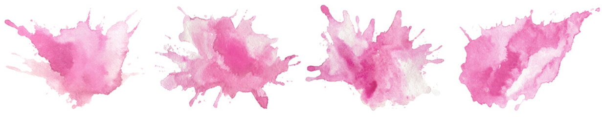 Wall Mural - a beautiful collection of pink watercolor splashes perfect for background designs, art projects, or 