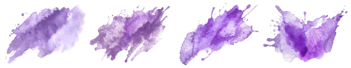 Wall Mural - beautiful watercolor splashes in shades of purple, perfect for creative designs, backgrounds, and ar