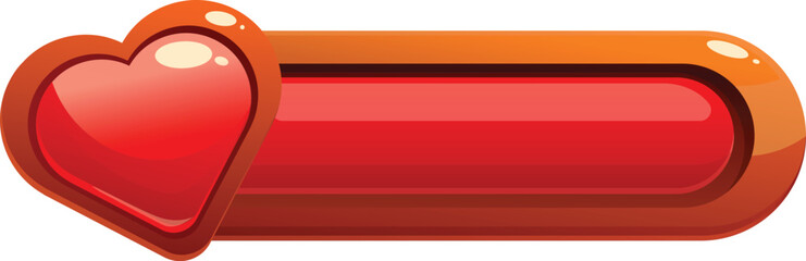 red heart showing progress bar for game interface