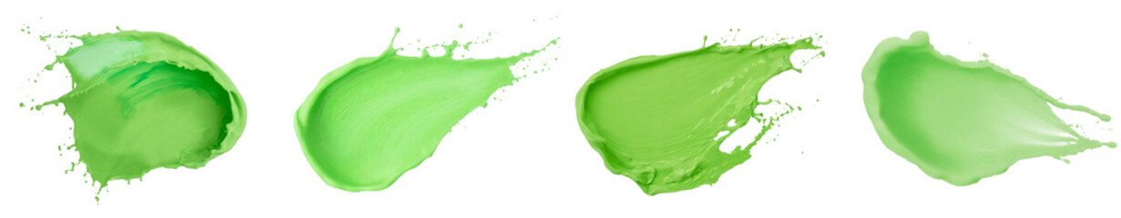 Wall Mural - vibrant green paint splashes ideal for creative design projects, art backgrounds, or eco-friendly th