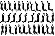 © Tritons - collection of different angle of silhouette male basketball player character , isolated vector for graphic resources