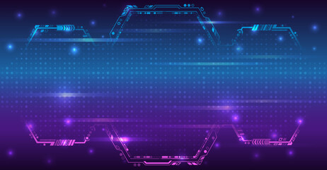 Wall Mural - abstract blue high tech background consisting of hexagons and other technological elements. digital 
