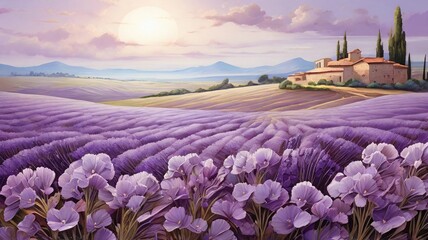 Poster - lavender field in region