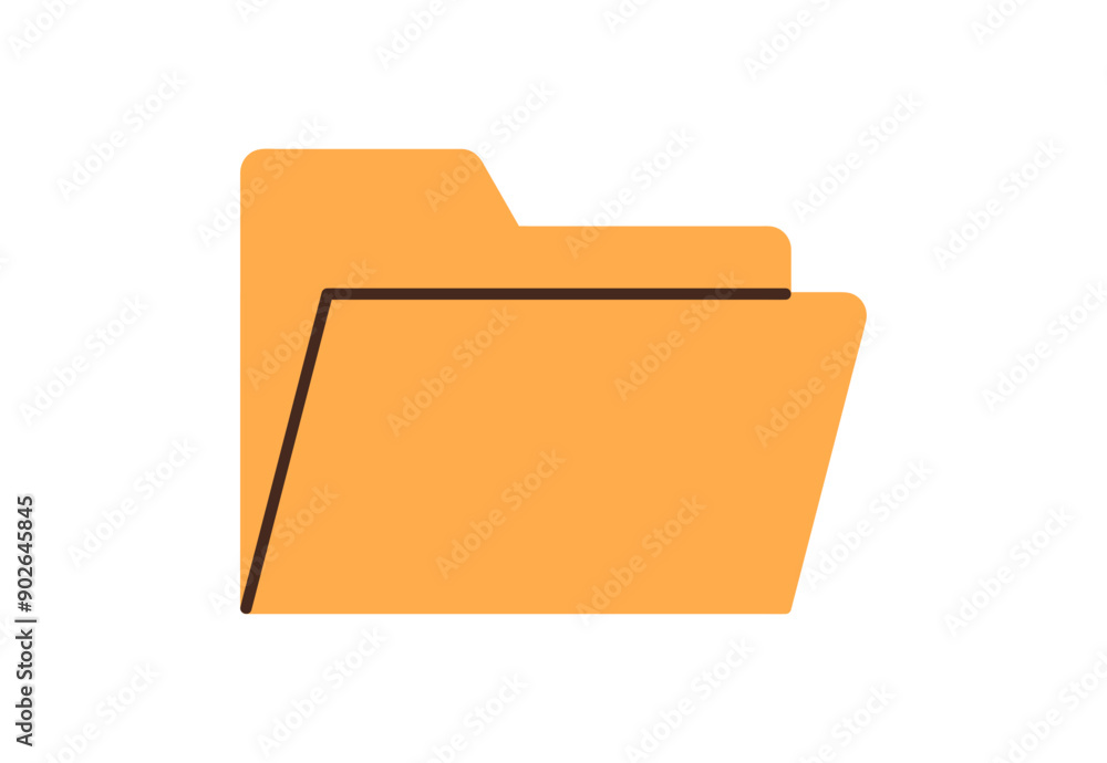 Computer folder, new empty file icon, folder with paper documents ...