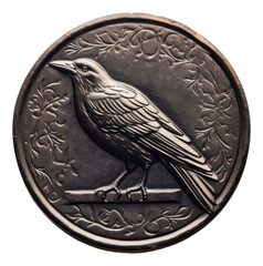 Sticker - PNG  Crow Seal Wax Stamp animal money coin.