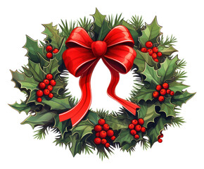 Wall Mural - png christmas wreath christmas white background celebration.