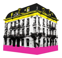 Sticker - PNG Building architecture city white background.