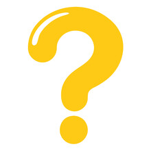 yellow question mark, icon, vector illustration