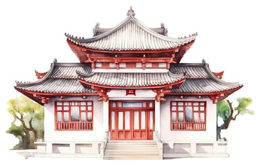 Canvas Print - PNG Architecture building temple pagoda.