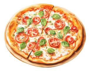 Wall Mural - PNG Pizza plate food mozzarella.