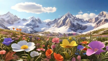 Poster - alpine meadow in the mountains