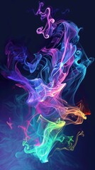 Wall Mural - Multicolored smoke swirling in a mesmerizing pattern.