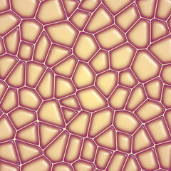 Aufkleber - Illustration of stylized yellow and orange organic cells under a microscope. 3d rendering