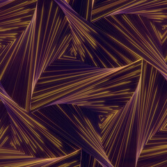 Leinwandbilder - Digital illustration of color waves in the pattern of triangles. 3d rendering