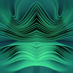 Aufkleber - Symmetrical green pattern of fabric. 3d rendering digital illustration