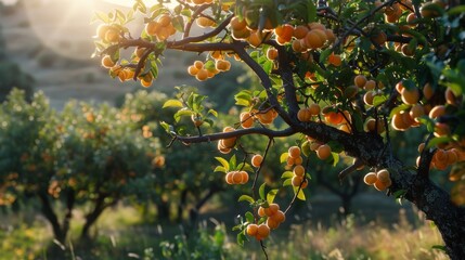 Wall Mural - big apricot tree