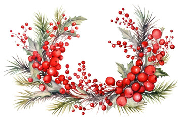 Wall Mural - PNG Wreath christmas pattern plant.