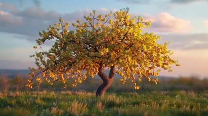 Wall Mural - big apricot tree