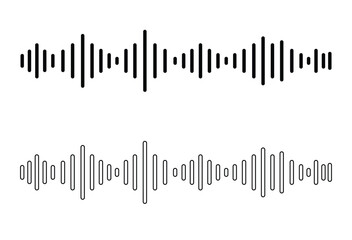 Black Audio technology, music sound waves vector icon illustration. Sound wave vector icon, Sound waves icon vector isolated on white background, Sound waves sign, line or linear symbol. Eps file 169.