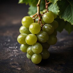 many green fresh ripe Grape fruits 