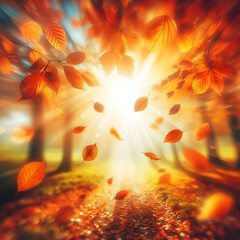 Colorful Universal Natural Autumn Background for Design with Orange Leaves