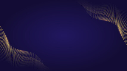 Poster - Navy background with gold waves. Dark blue banner