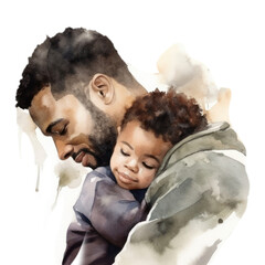 Canvas Print - PNG Portrait hugging father adult.