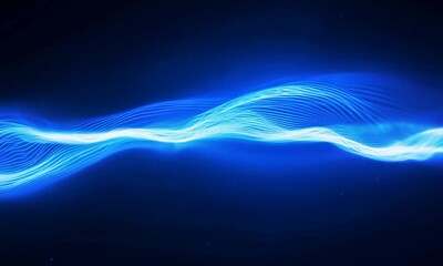 Blue light streaks weaving and intertwining in a seamless loop, creating a futuristic animation perfect for tech videos and presentations