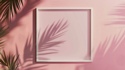 white blank square frame for mock up and display products with pastel colors