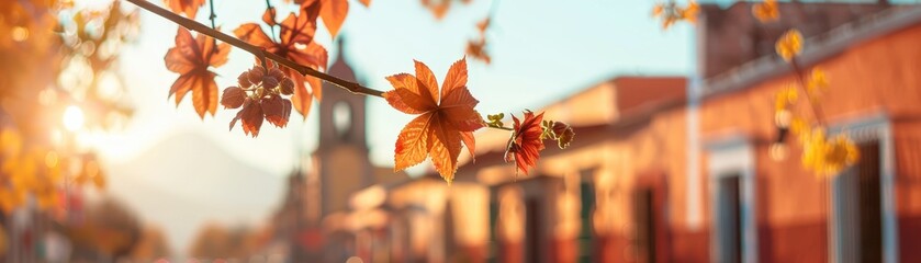 Poster - Autumn Leaves in the Sunlight