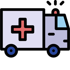 Wall Mural - Vector Icon Ambulance, Healthcare And Medical, Automobile, Emergency, Ambulance