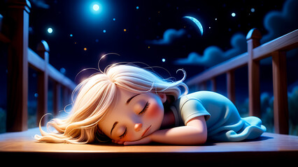 Sticker - 8k sleeping cartoon character illustration