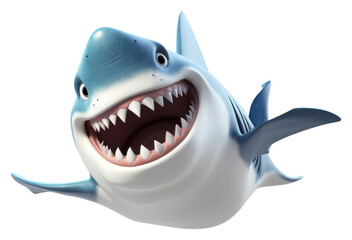 Wall Mural - PNG Great white shark cartoon animal fish.