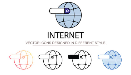Internet icon design with white background stock illustration