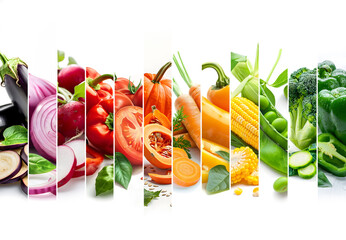 Wall Mural - Vegetable Mix Stripes Abstract Background.