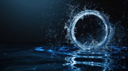 Wall Mural - artistic representation of water energy in a circular design