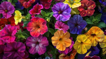 Wall Mural - Vibrant petunias