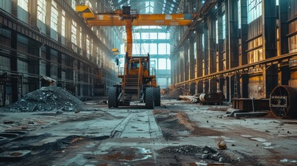 Wall Mural - Heavy machinery in a steel manufacturing environment