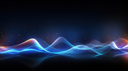 Wall Mural - a digital abstract background with dynamic waveforms and light effects
