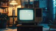 © Ева Поликарпова - A vintage television set sits atop a rustic wooden table, perfect for decorating a retro-themed room or adding nostalgic charm to a media setup