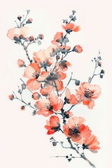 Wall Mural - minimalist art floral